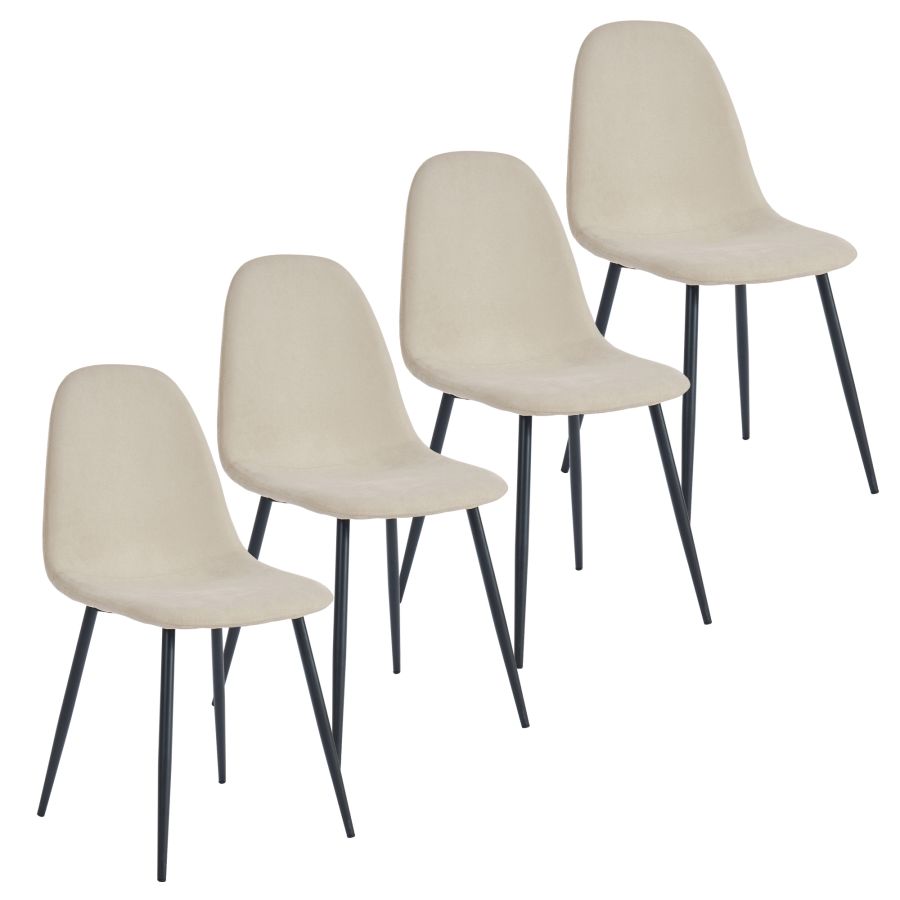 Olly Side Chair, Set Of 4 In Beige And Black - Image 3