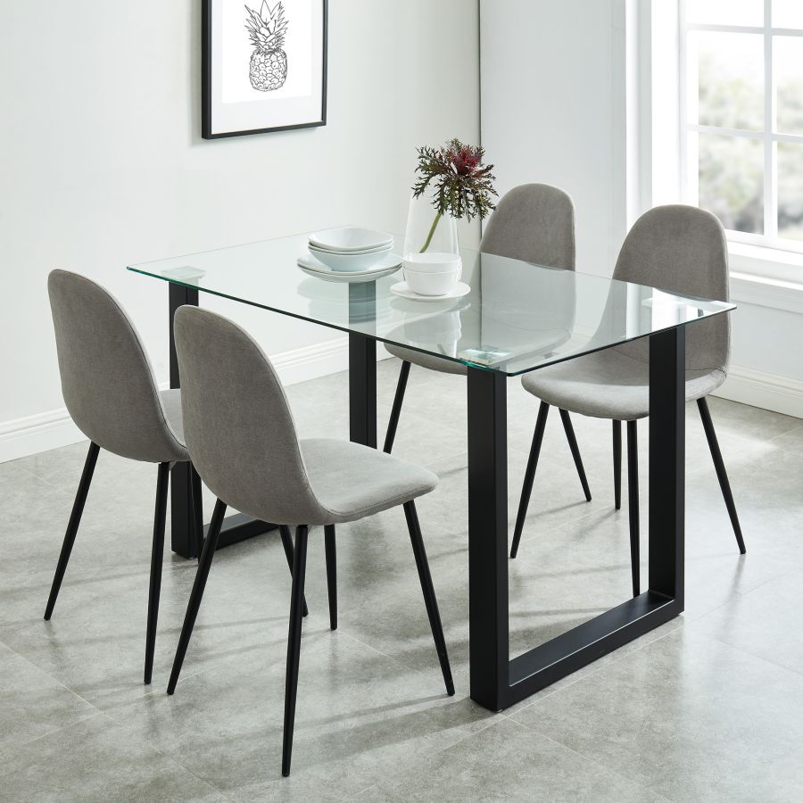 Olly Side Chair, Set of 4 in Grey and Black - Image 7