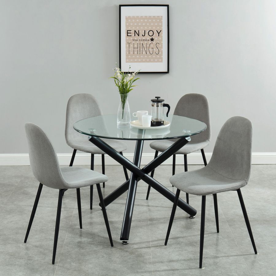 Olly Side Chair, Set of 4 in Grey and Black - Image 6