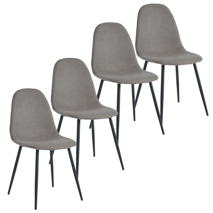 Olly Side Chair, Set of 4 in Grey and Black - Image 3