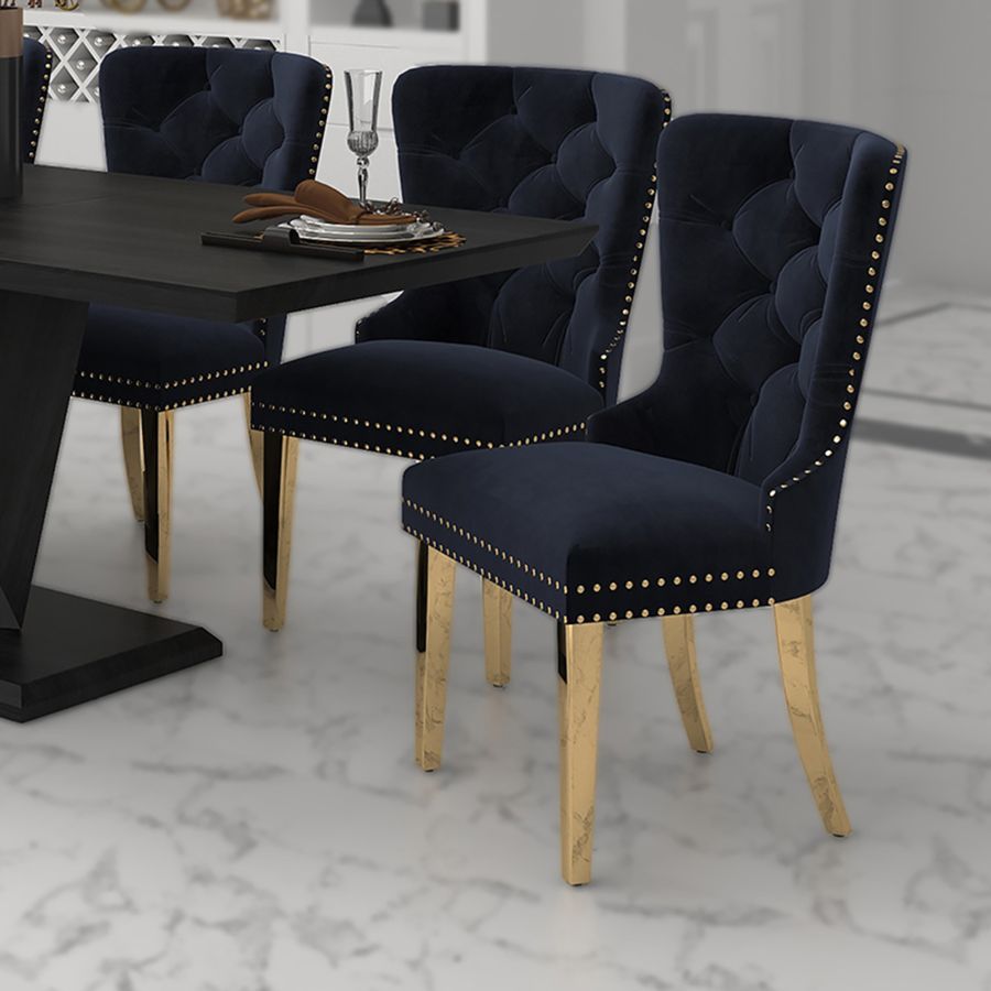 Mizal Side Chair, Set of 2 in Black and Gold - Image 5
