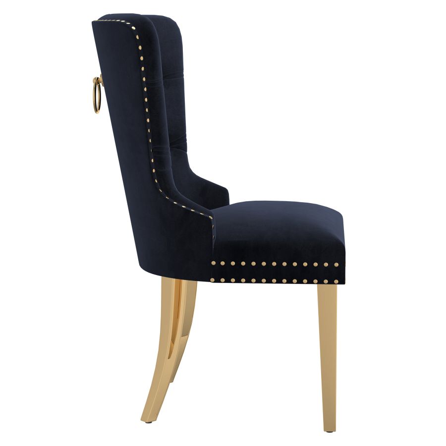 Mizal Side Chair, Set of 2 in Black and Gold - Image 6
