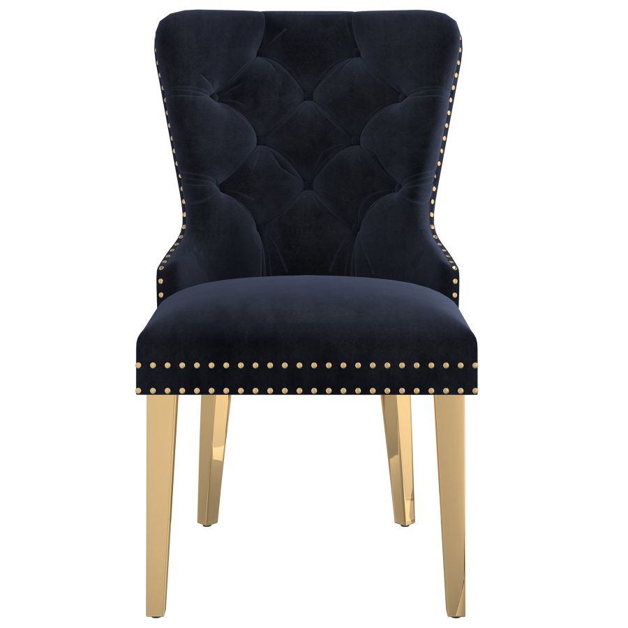 Mizal Side Chair, Set of 2 in Black and Gold - Image 7