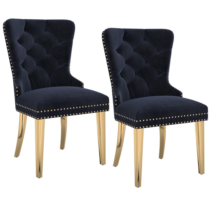 Mizal Side Chair, Set of 2 in Black and Gold - Image 3