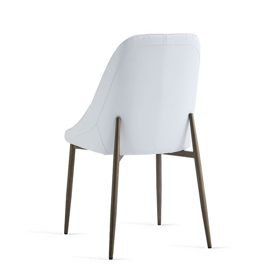 Cleo Side Chair, Set Of 2, In White And Aged Gold - Image 8
