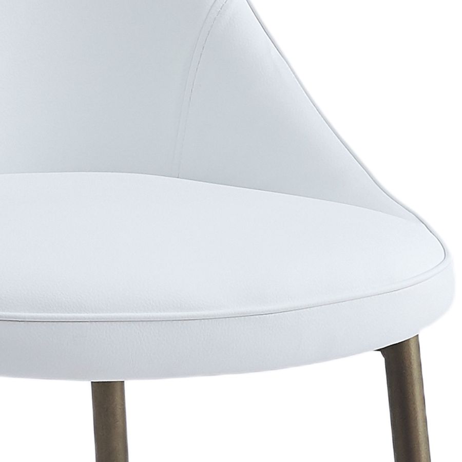 Cleo Side Chair, Set Of 2, In White And Aged Gold - Image 3