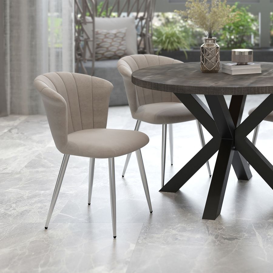 Orchid Side Chair, Set Of 2 In Grey And Chrome - Image 5
