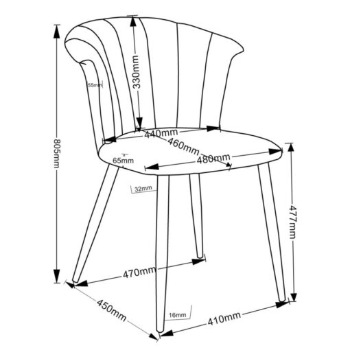 Alternative view of Orchid Side Chair, Set Of 2 In Grey And Chrome