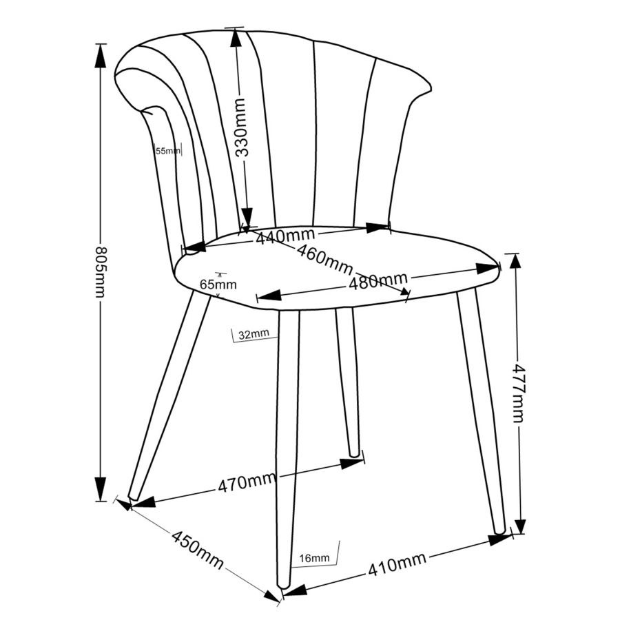 Orchid Side Chair, Set Of 2 In Grey And Chrome - Image 2