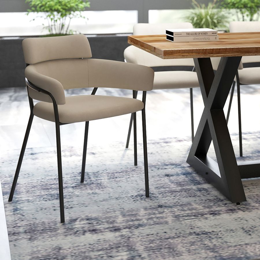 Axel Side Chair, Set Of 2 In Beige And Black - Image 5