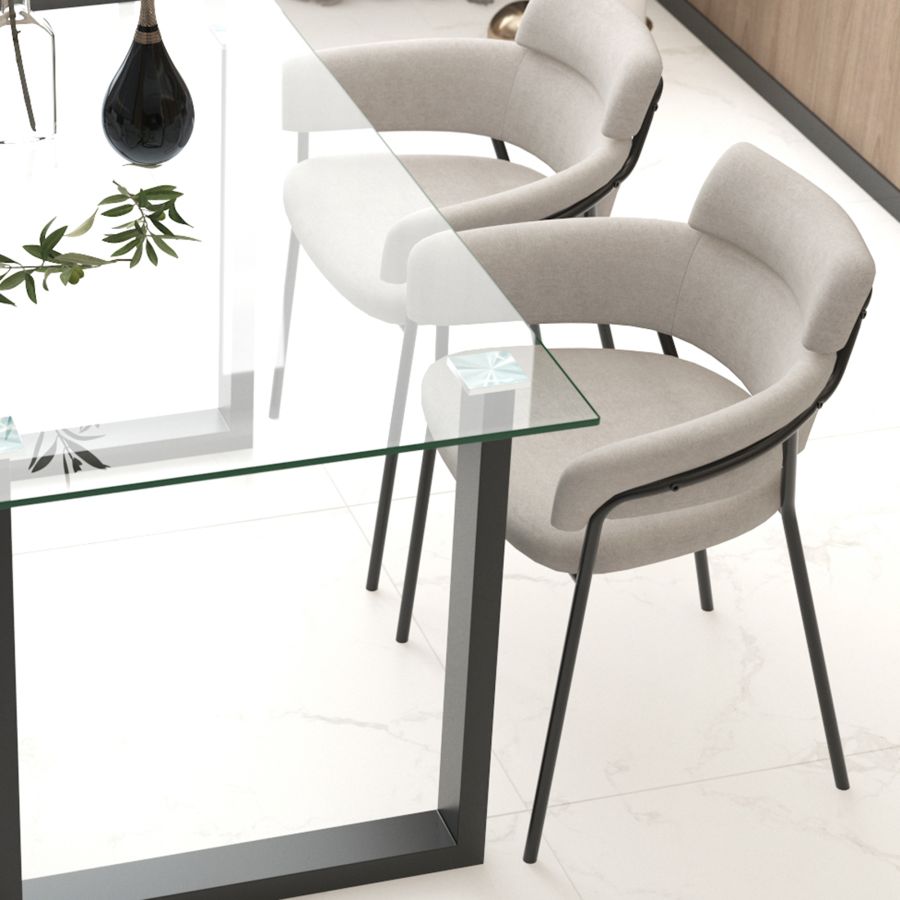 Axel Side Chair, Set Of 2 In Grey And Black - Image 5