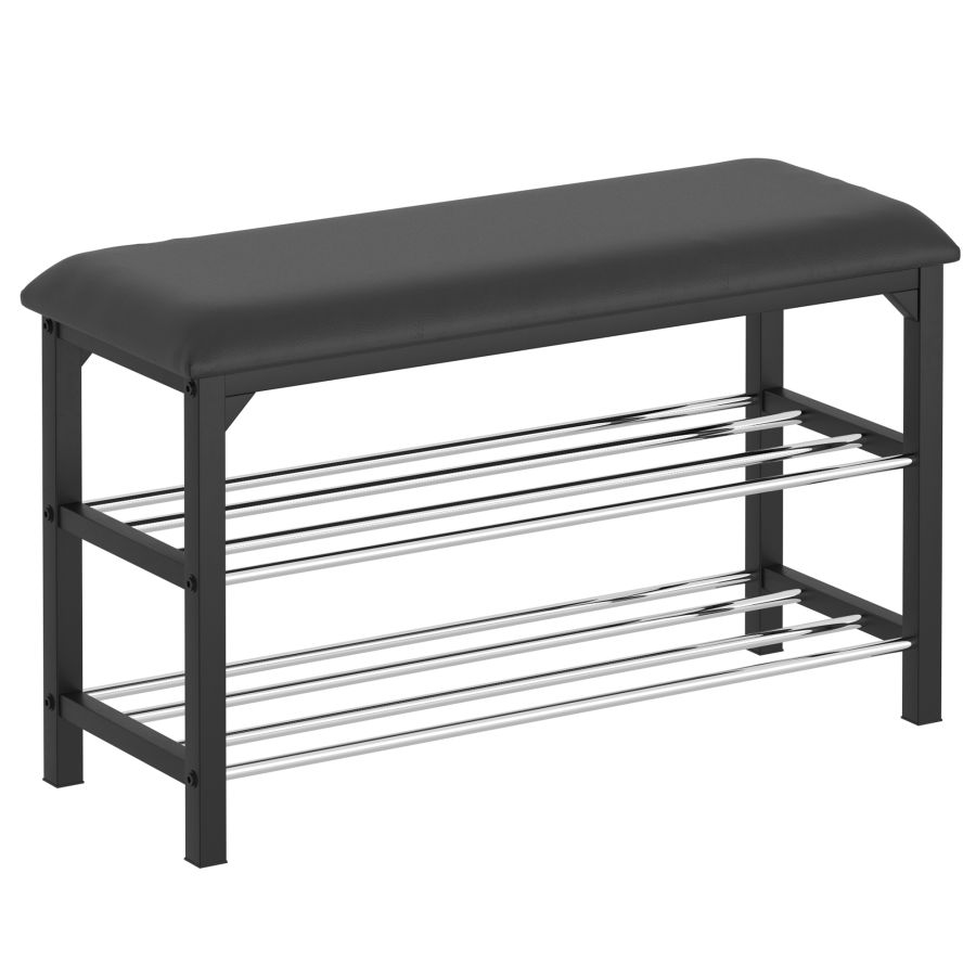 Foster 2-Tier Bench In Black And Chrome