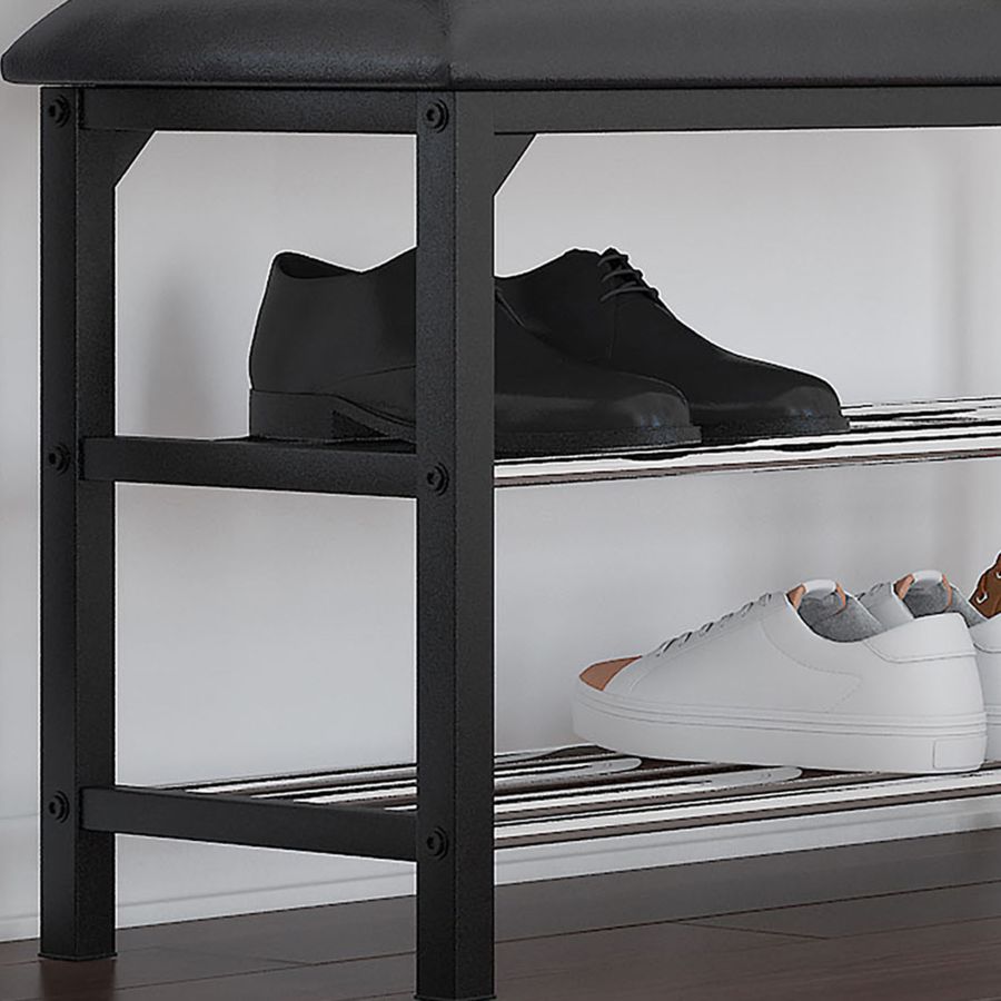 Foster 2-Tier Bench In Black And Chrome - Image 3