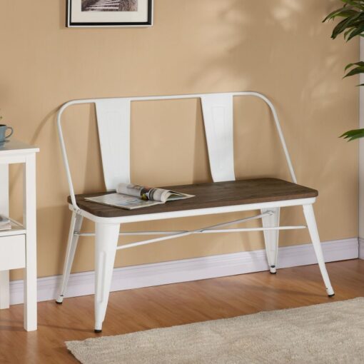Alternative view of Modus Bench With Back In White