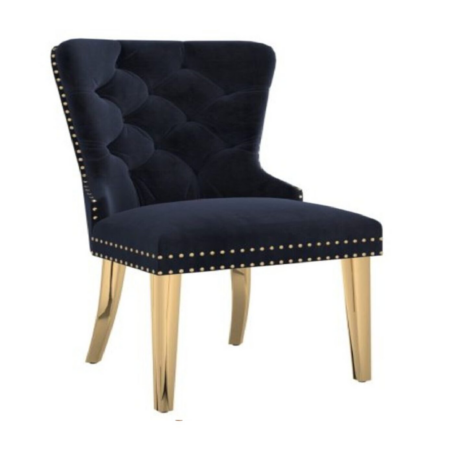 Mizal Side Chair, Set of 2 in Black and Gold