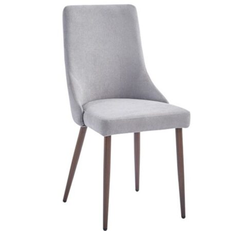 Cora Fabric Side Chair, Set Of 2 In Grey And Walnut