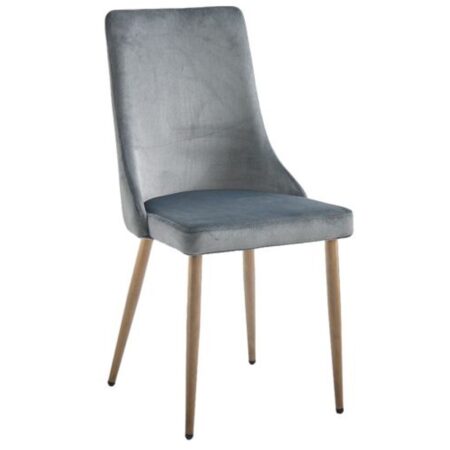 Carmilla Side Chair, Set of 2 in Grey and Aged Gold