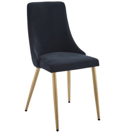 Carmilla Side Chair, Set Of 2 In Black And Aged Gold