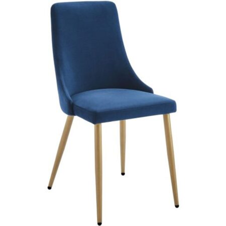 Carmilla Side Chair, Set Of 2 In Blue And Aged Gold