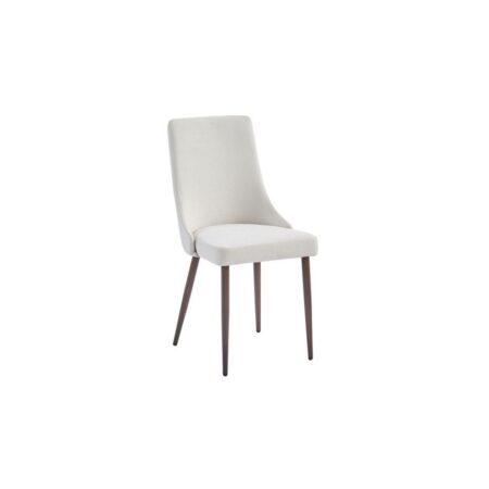 Cora Fabric Side Chair, Set Of 2 In Beige And Walnut