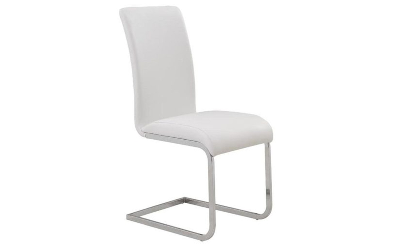 Maxim Side Chair, Set Of 2 In White And Chrome