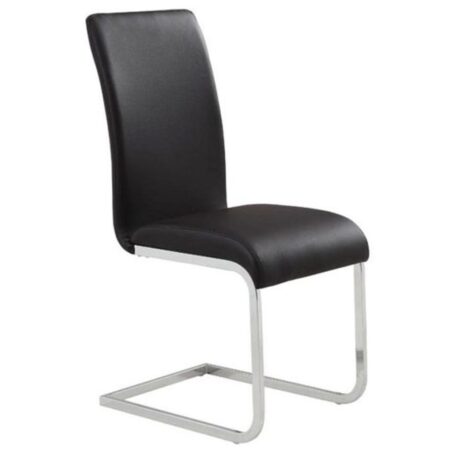 Maxim Side Chair, Set of 2 in Black and Chrome