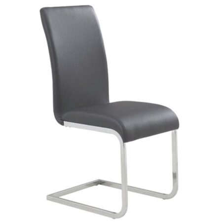 Maxim Side Chair, Set Of 2 In Grey And Chrome