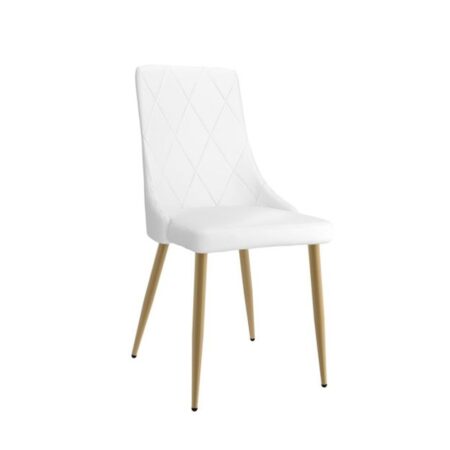 Antoine Side Chair, Set Of 2 In White And Aged Gold