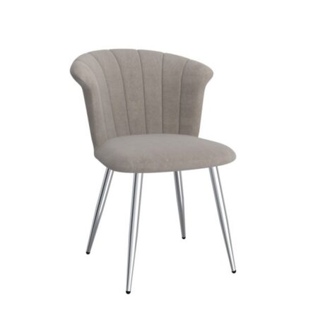 Orchid Side Chair, Set Of 2 In Grey And Chrome