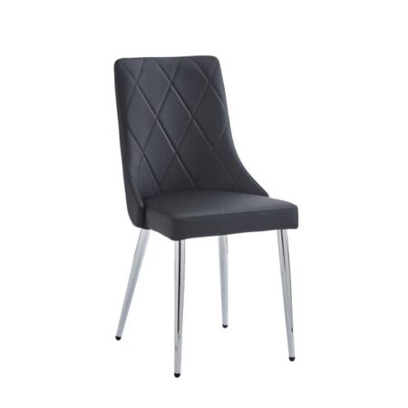 Devo Side Chair, Set Of 2 In Black And Chrome
