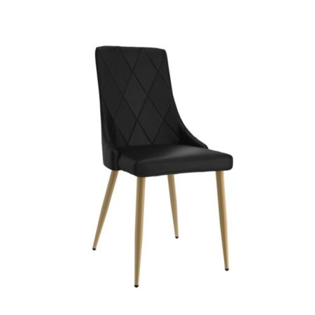 Antoine Side Chair, Set Of 2 In Black And Aged Gold