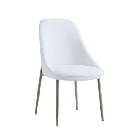 Cleo Side Chair, Set Of 2, In White And Aged Gold