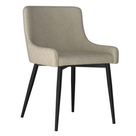 Bianca Side Chair, Set Of 2 In Beige And Black Leg