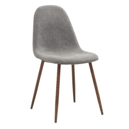 Lyna Side Chair, Set of 4 in Grey and Walnut