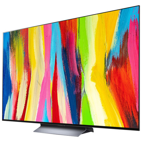 LG 77″ 4K UHD HDR OLED webOS Evo ThinQ AI Smart TV (OLED77C2PUA)- Dark Titan Silver - Image 2