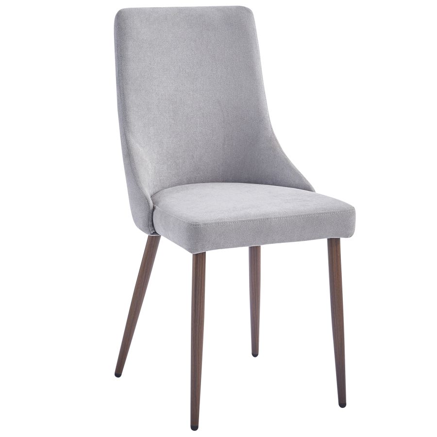 Rocca/Cora 5pc Dining Set In Walnut With Grey Chair - Image 9
