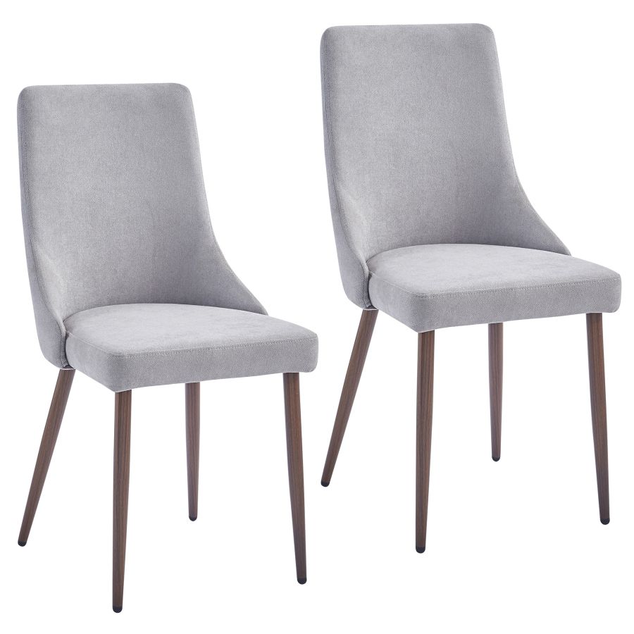 Rocca/Cora 5pc Dining Set In Walnut With Grey Chair - Image 6