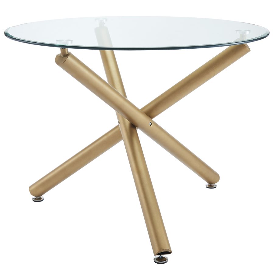 Carmilla/Antoine 5pc Dining Set In Aged Gold With White Chair - Image 12