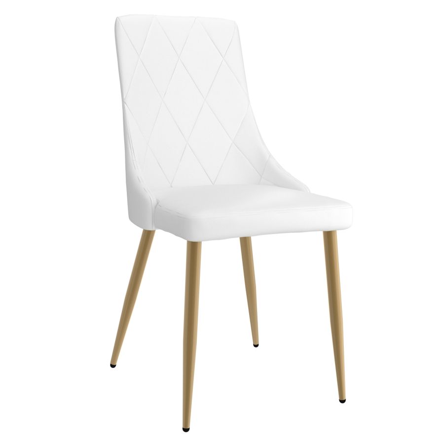 Carmilla/Antoine 5pc Dining Set In Aged Gold With White Chair - Image 9