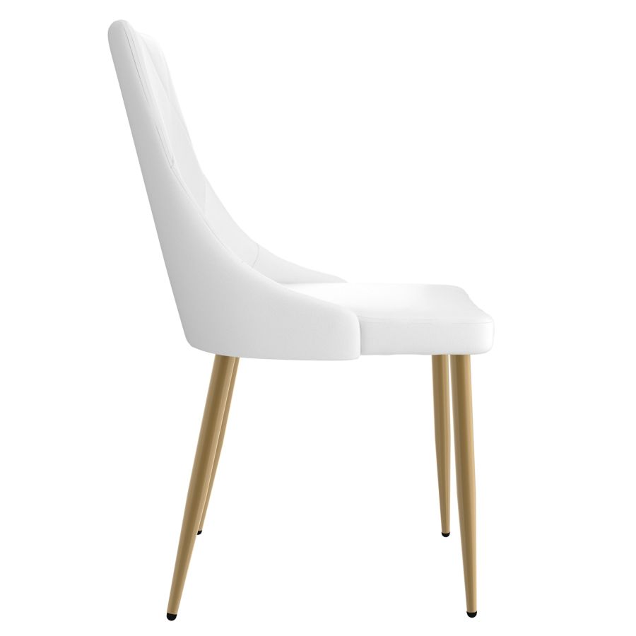 Carmilla/Antoine 5pc Dining Set In Aged Gold With White Chair - Image 6