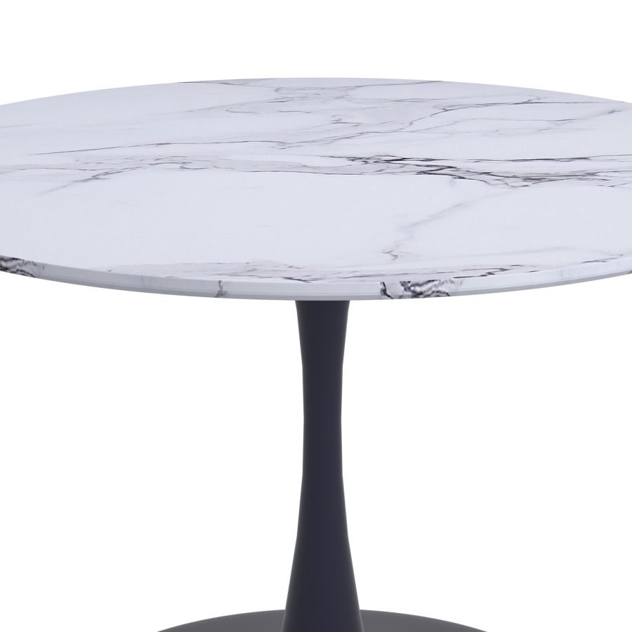 Zilo/Axel Large 7pc Dining Set In Black With Grey Chair - Image 12