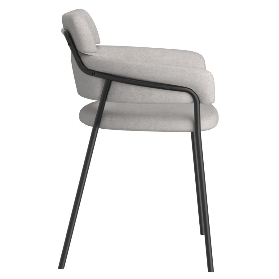 Zilo/Axel Large 7pc Dining Set In Black With Grey Chair - Image 6