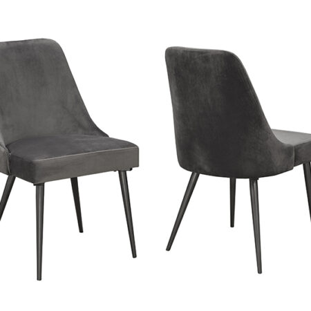 Dining Chair Set Of 2 - Grey Velvet