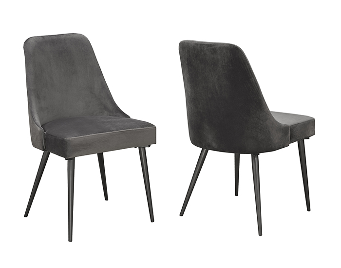 Dining Chair Set Of 2 - Grey Velvet