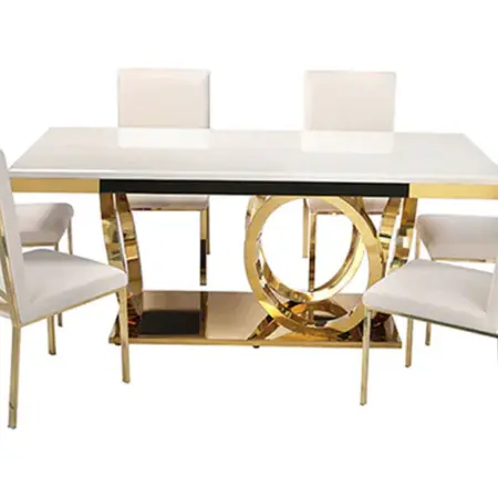 Ls_980 Ivory 7 Piece Dining Set