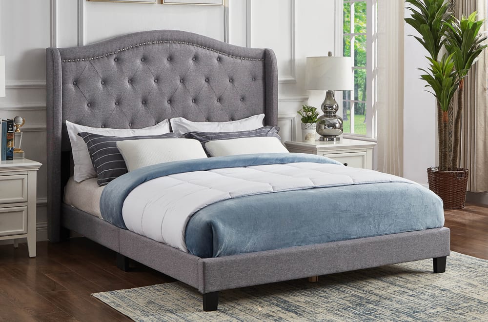T2173 Double Size Bed Grey