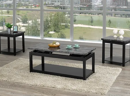 Modern Coffee Table Set with Marble Top
