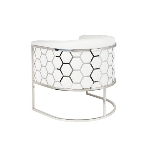 Alternative view of Honeycomb Accent Chair White Aspen