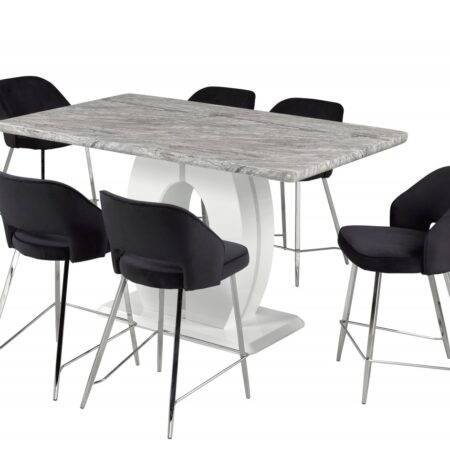 Alternative view of 7-Piece  Counter Height  Set - BLACK