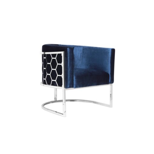 HONEYCOMB Accent Chair Blue velvet